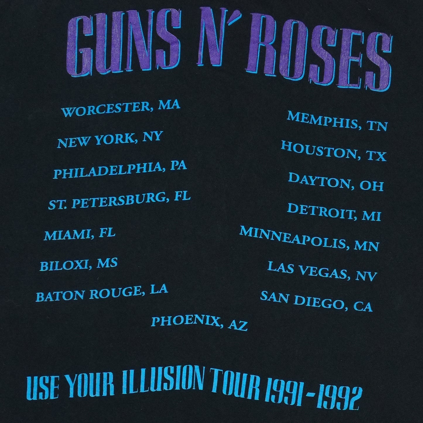 1991 Guns N Rose Use Your Illusion Tour Shirt