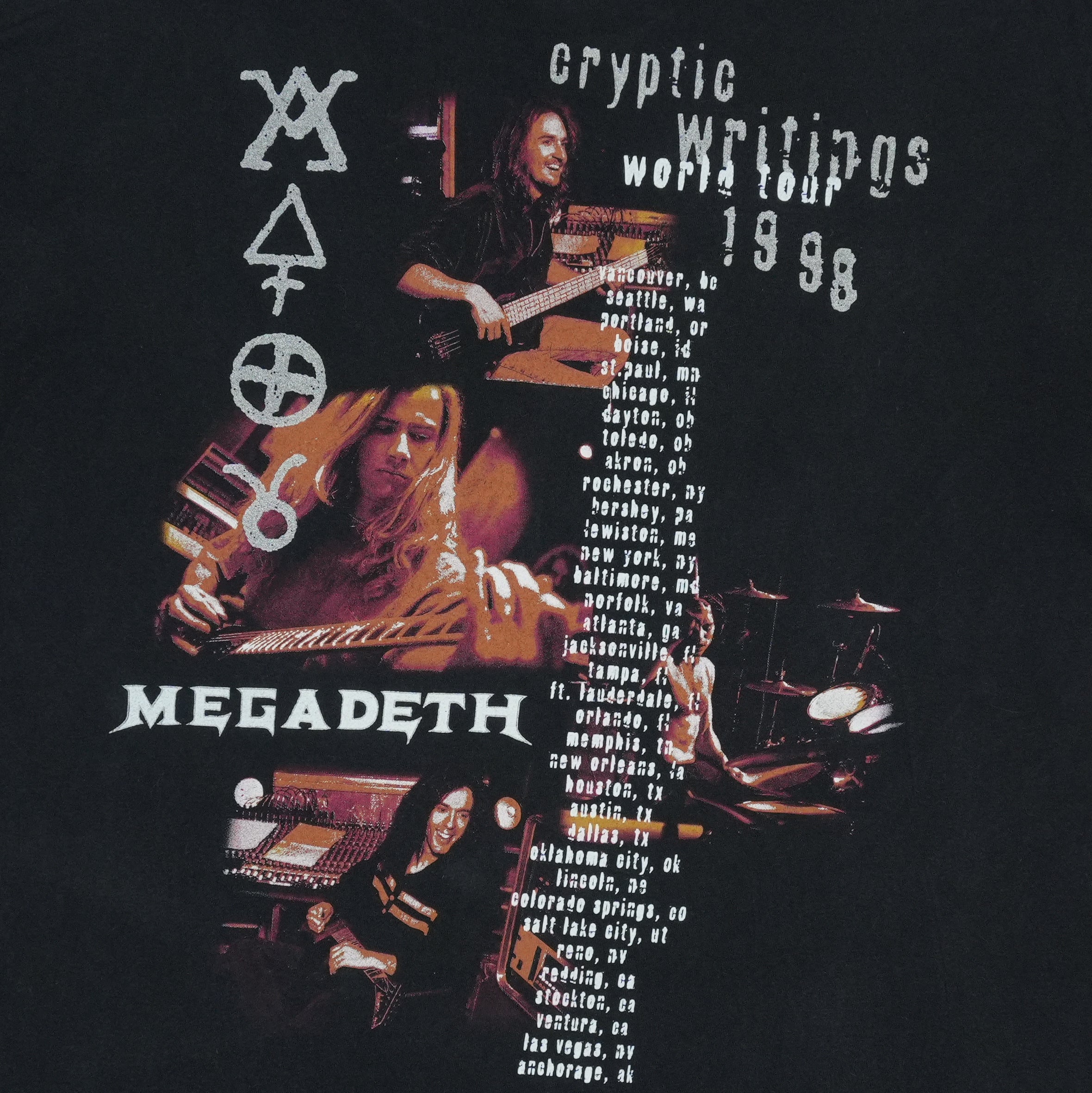 1998 Megadeth Cryptic Writings Tour Shirt | Authentic Vintage Tee