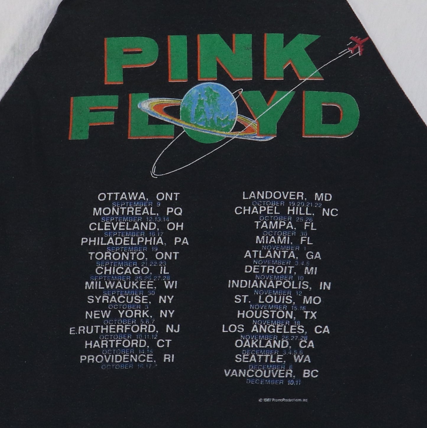1987 Pink Floyd Momentary Lapse Tour Jersey Shirt
