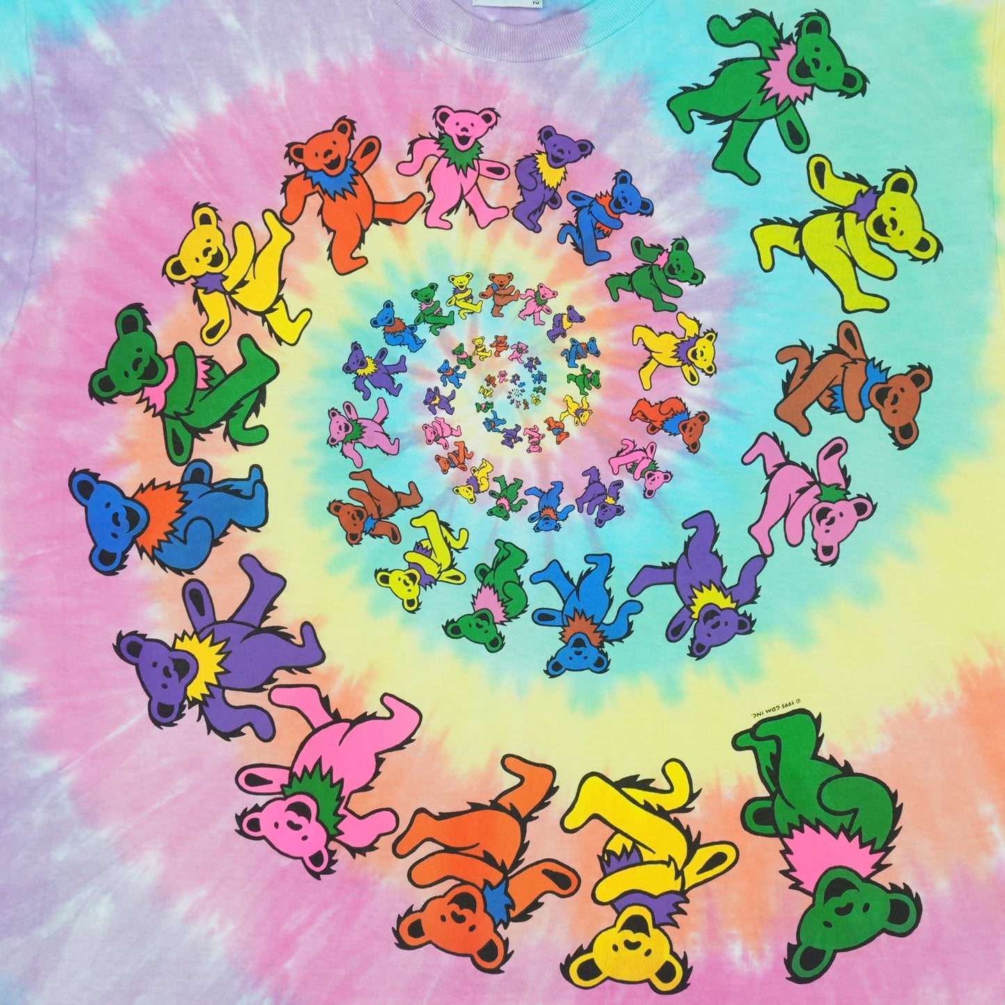 1995 Grateful Dead Spiral Bears Tie Dye Shirt