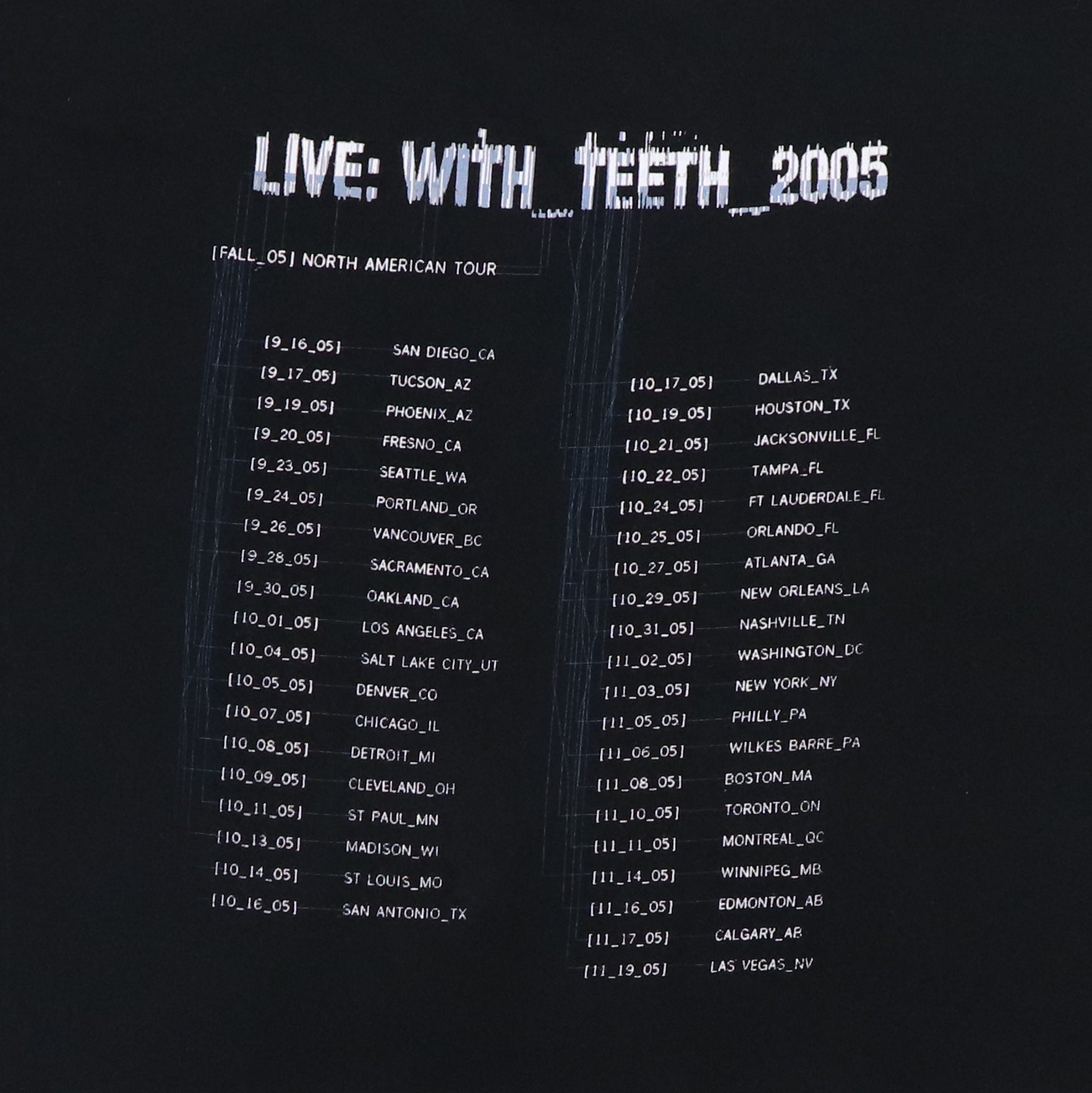 2005 Nine Inch Nails With Teeth Tour Shirt | Authentic Vintage Tee