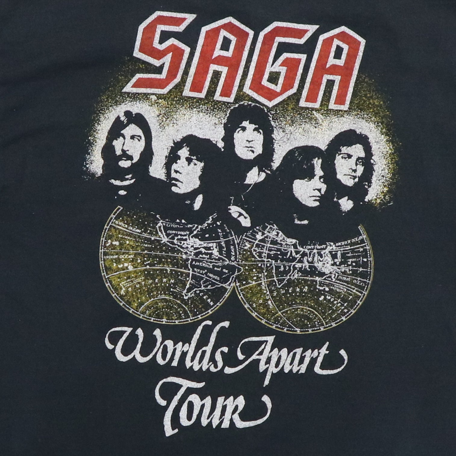 1982 Saga In Transit Worlds Apart Shirt | Authentic Vintage Tee