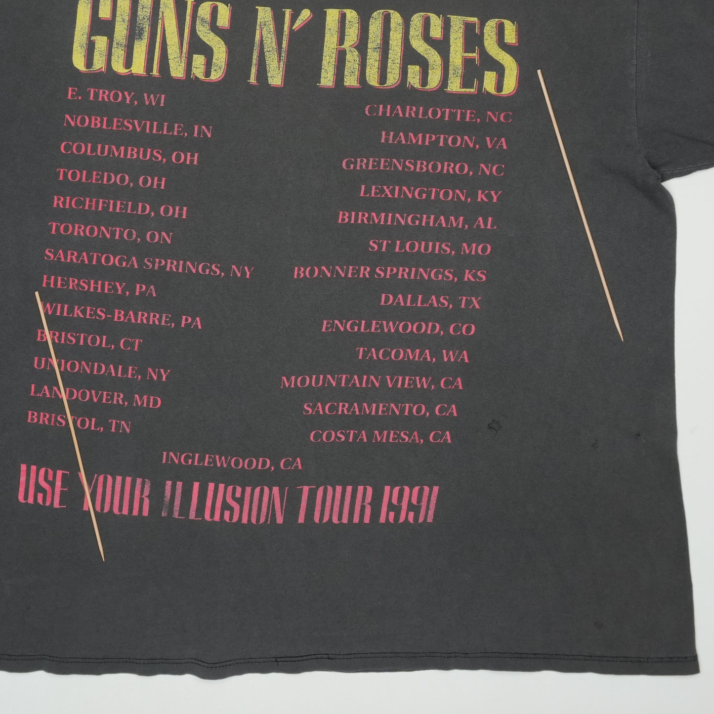 1991 Guns N Roses Use Your Illusion Tour Shirt