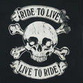 1980s Live To Ride Skull Motorcycle Shirt