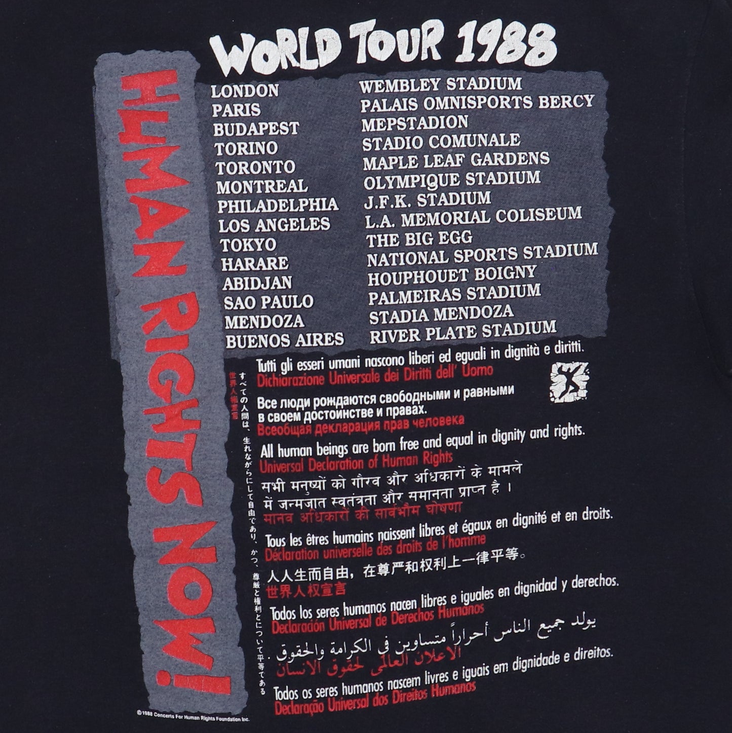 1988 Human Rights Now World Tour shirt