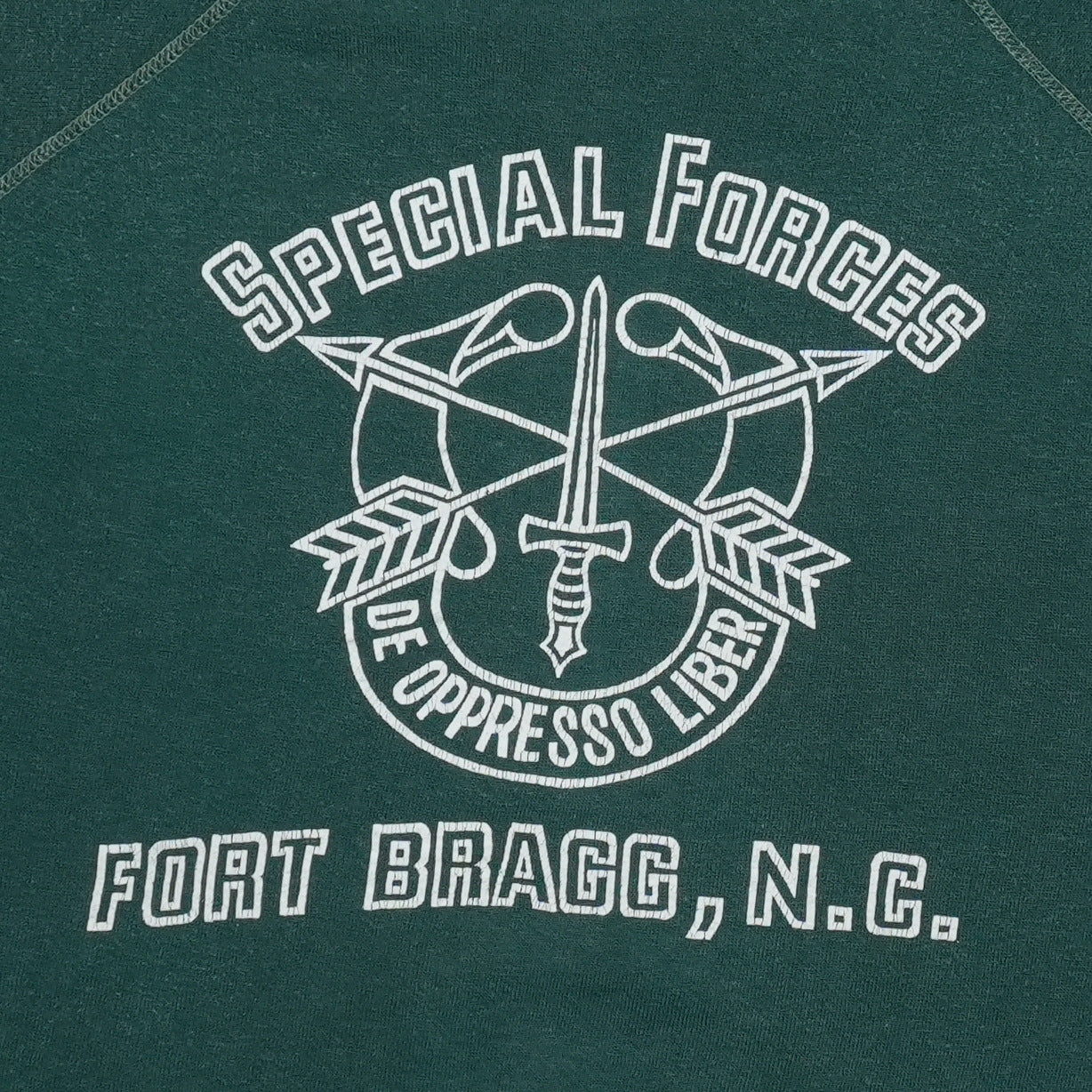 1980s Special Forces Fort Bragg Sweatshirt Detail 1