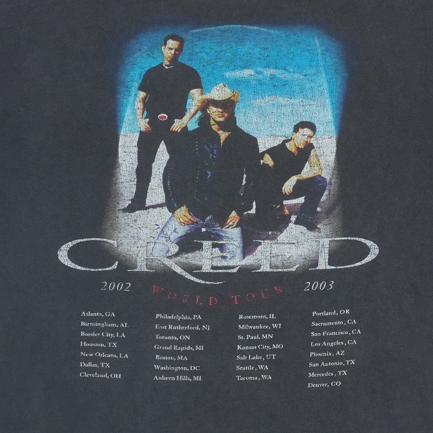 2002 Creed Weathered World Tour Shirt Back Detail 1