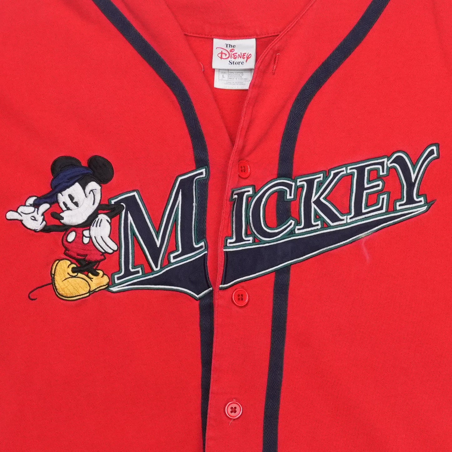 1990s Mickey Mouse Disney Baseball Jersey Detail 2