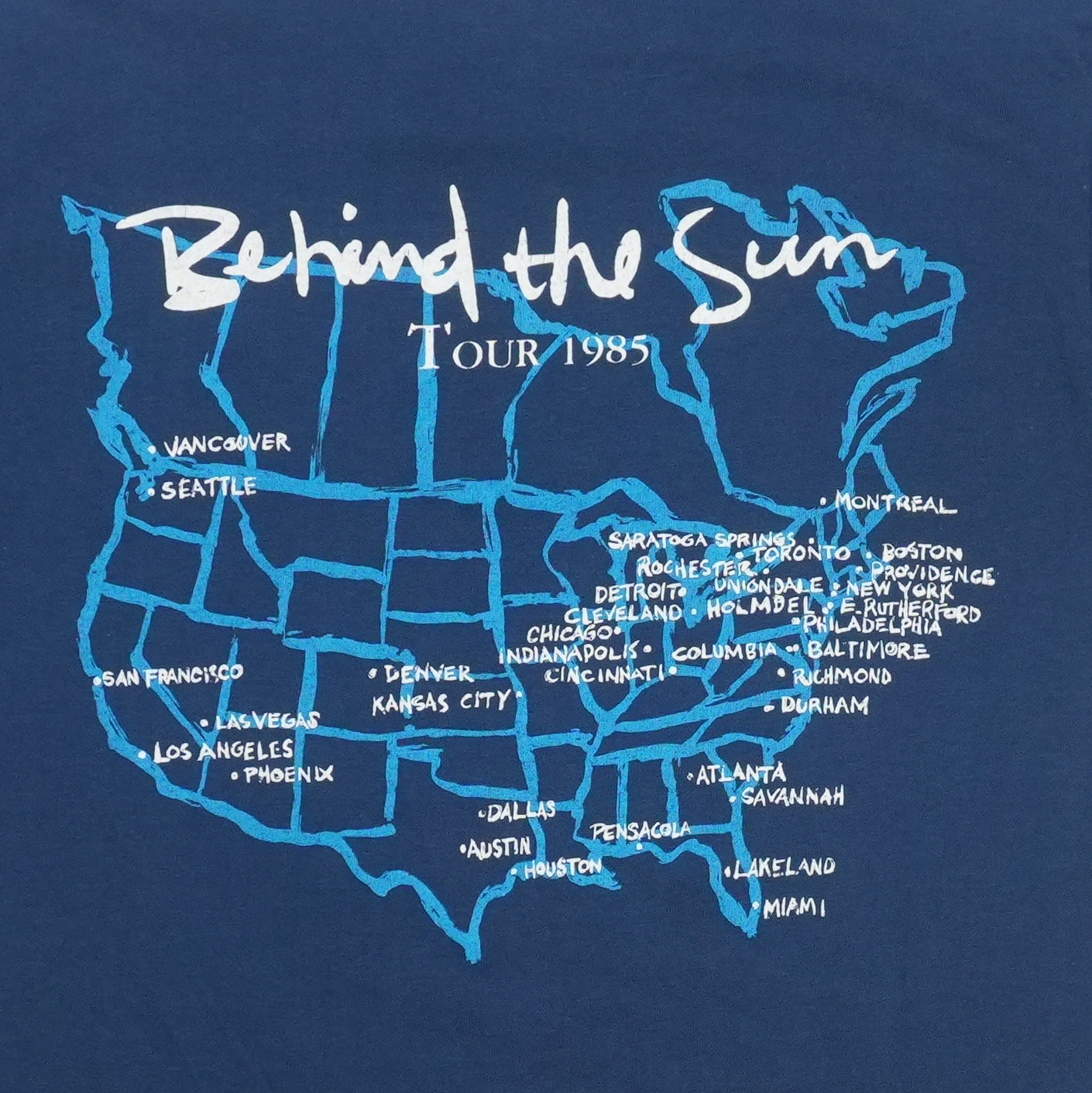 1985 Eric Clapton Behind The Sun Tour Shirt Detail 5