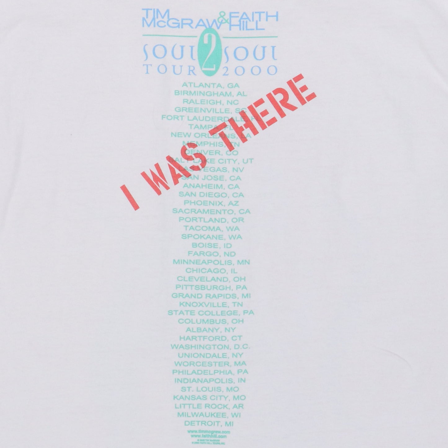 2000 Tim McGraw Faith Hill Tour Shirt