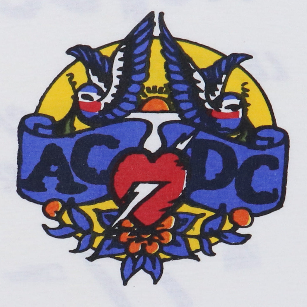 Womens AC/DC T-Shirt Live in Concert Let There Be Rock Tour Crewneck 77