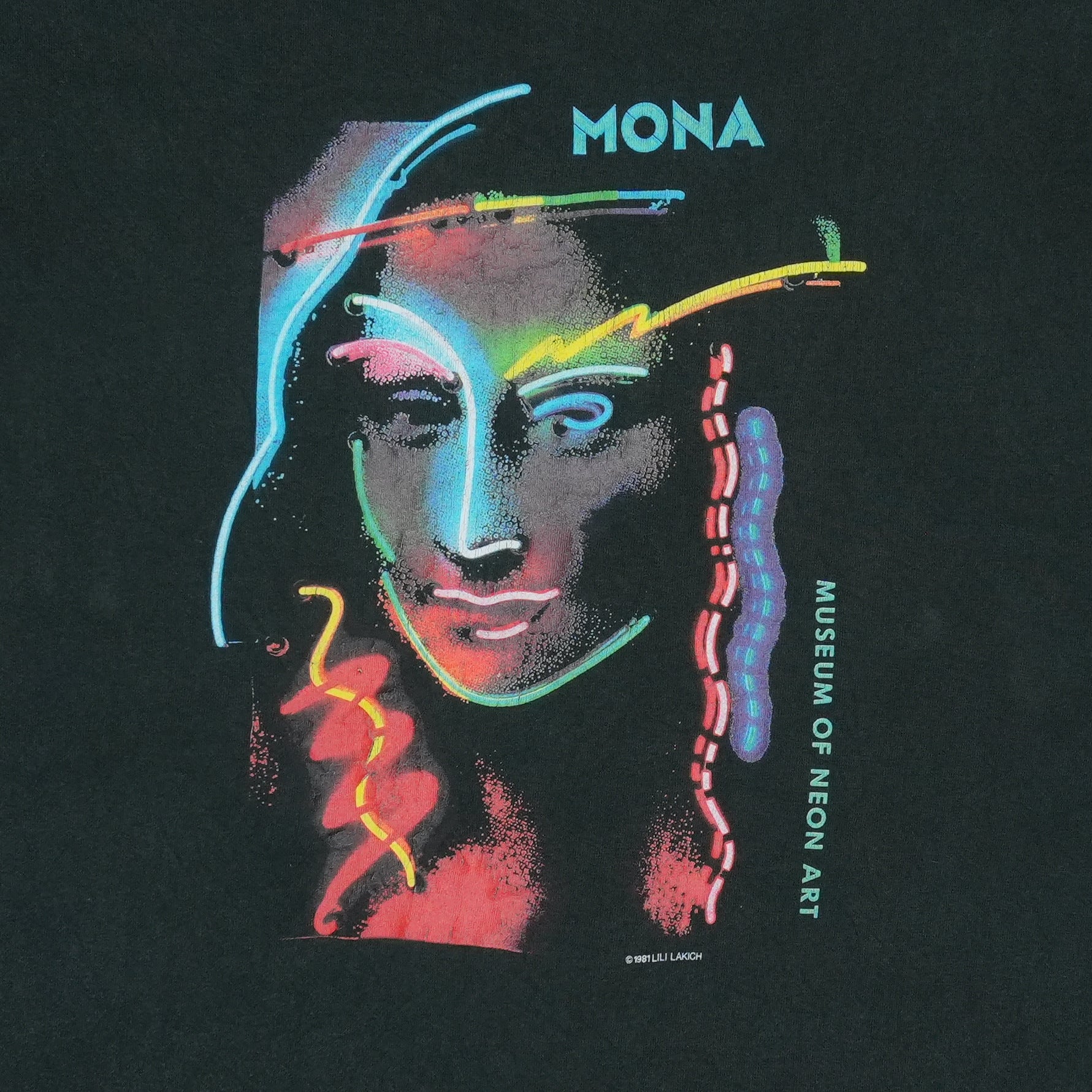 トップス 90s JPG FEMME Mona Lisa wool powernet 1990s Mona Lisa Museum Of Neon Art Shirt | Authentic Vintage Tee