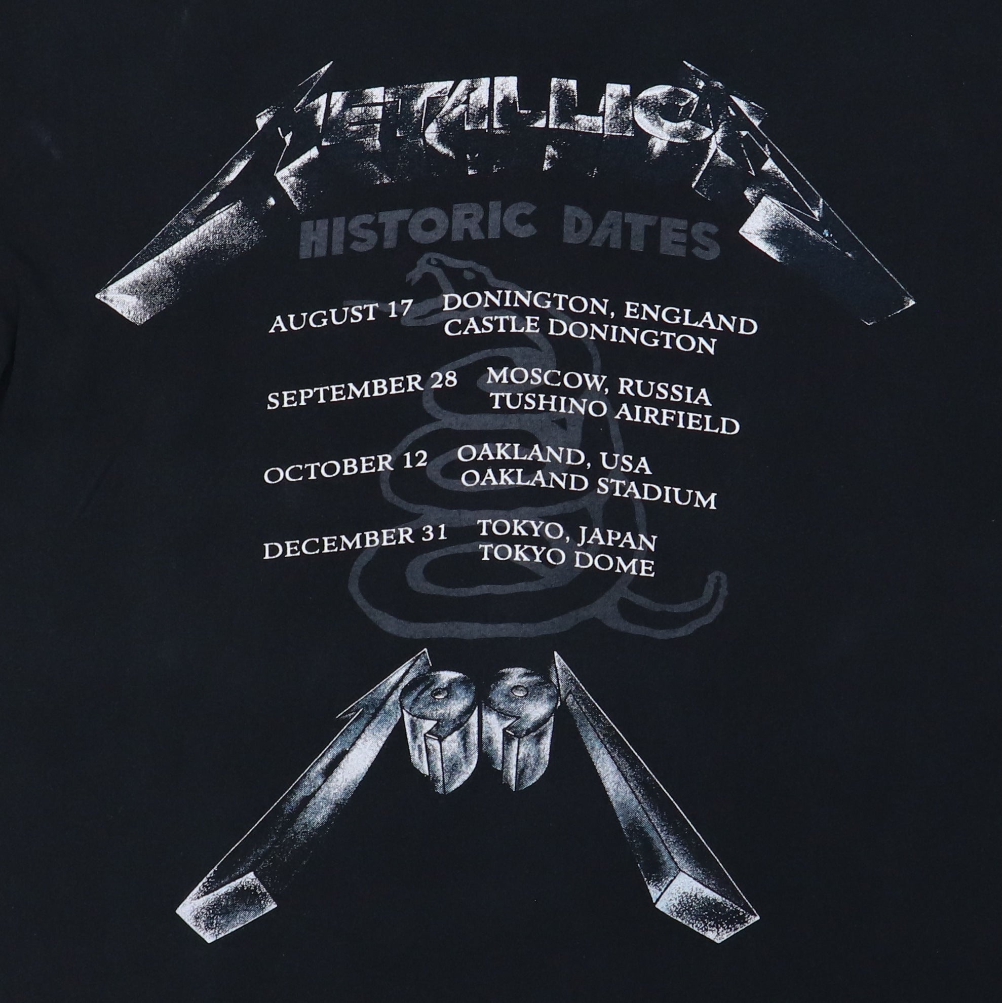 METALLICA メタリカ 1991年 HISTORIC DATES Tシャツ