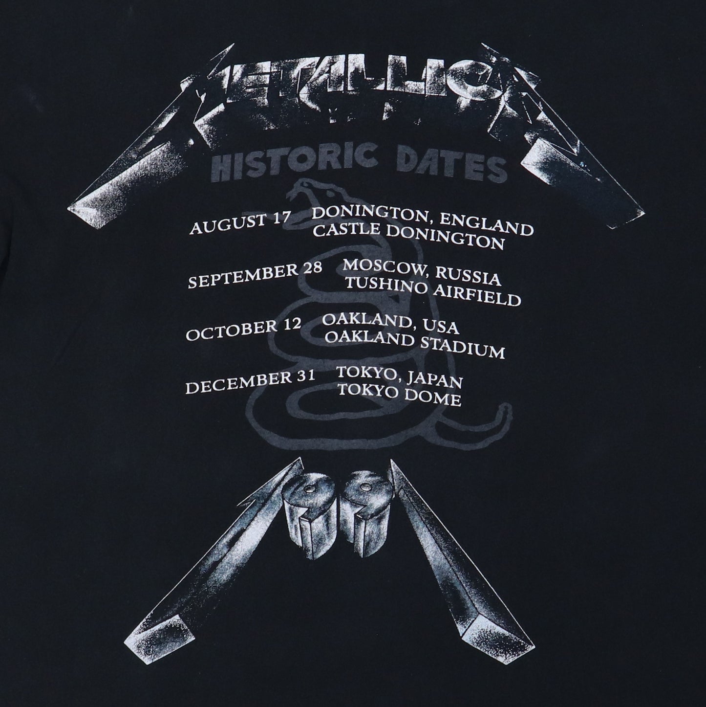 1991 Metallica Historic Dates Tour Shirt