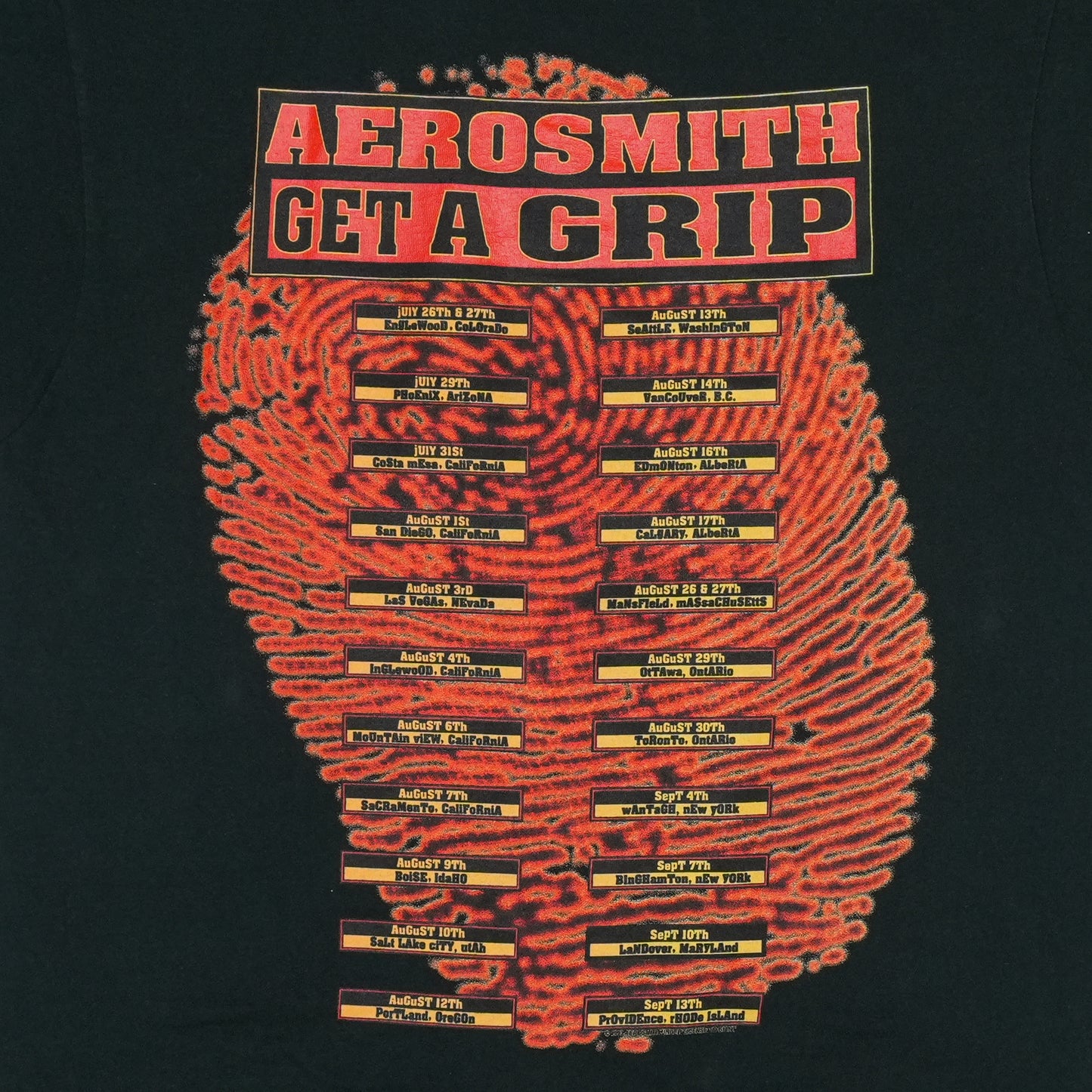 1993 Aerosmith Get A Grip Tour Shirt