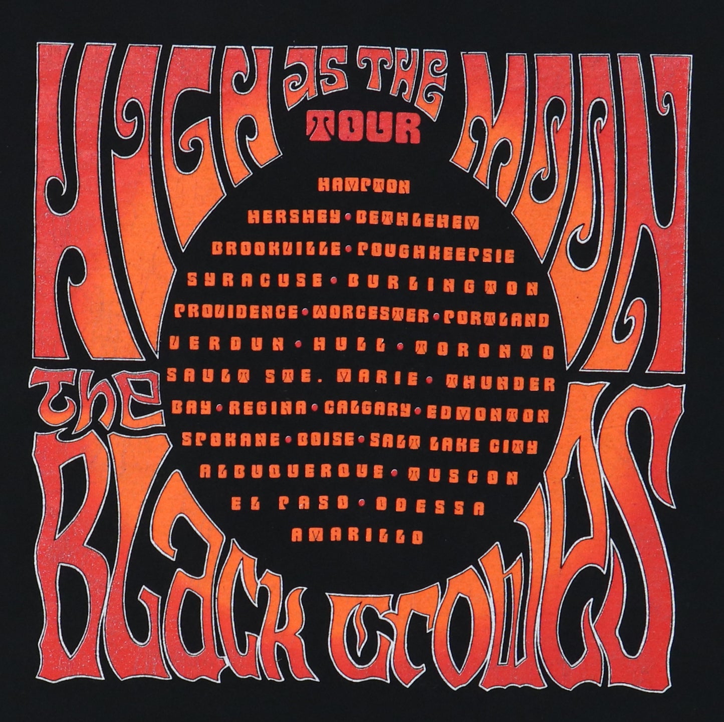 1993 Black Crowes High As The Moon Tour Shirt