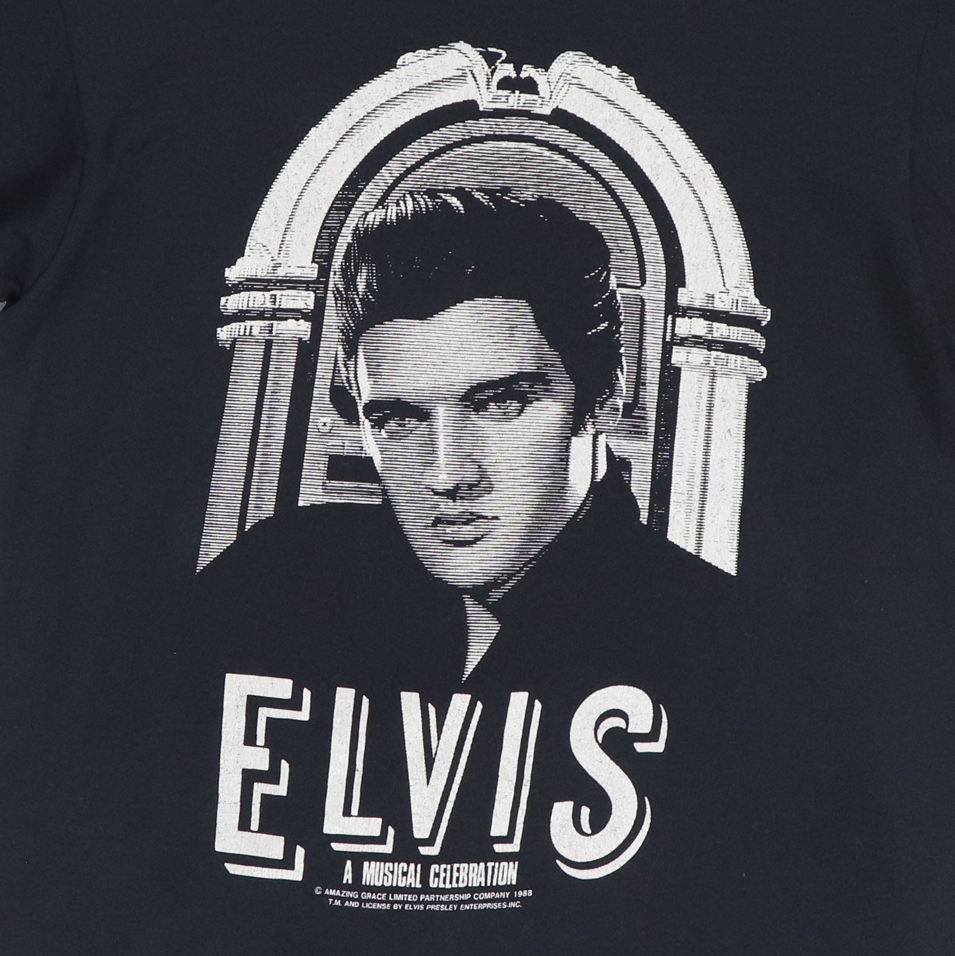 エルビス・プレスリー 1988 R&Rビンテージ モノクロカラー Tシャツ XL 1988 Elvis Presley Shirt | Authentic Vintage Tee – WyCo Vintage
