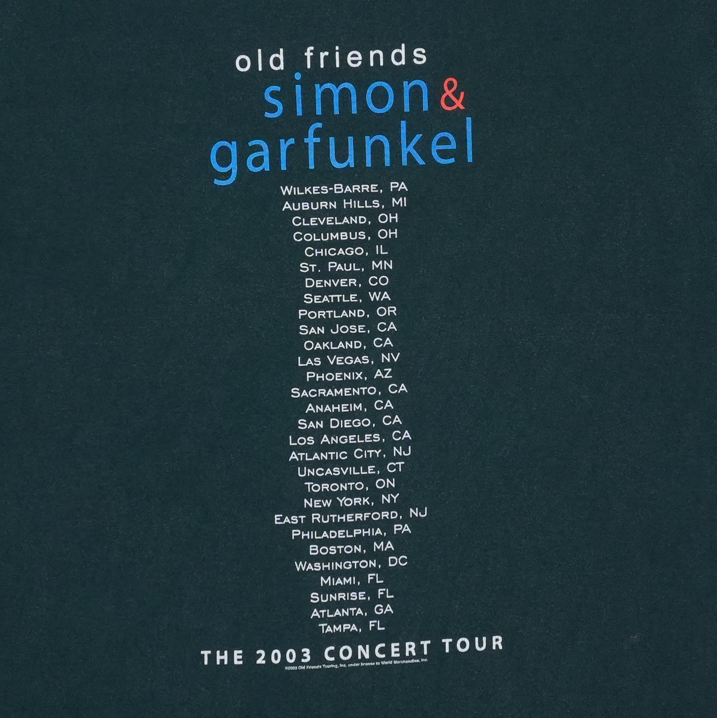 2003 Simon & Garfunkel Tour Shirt