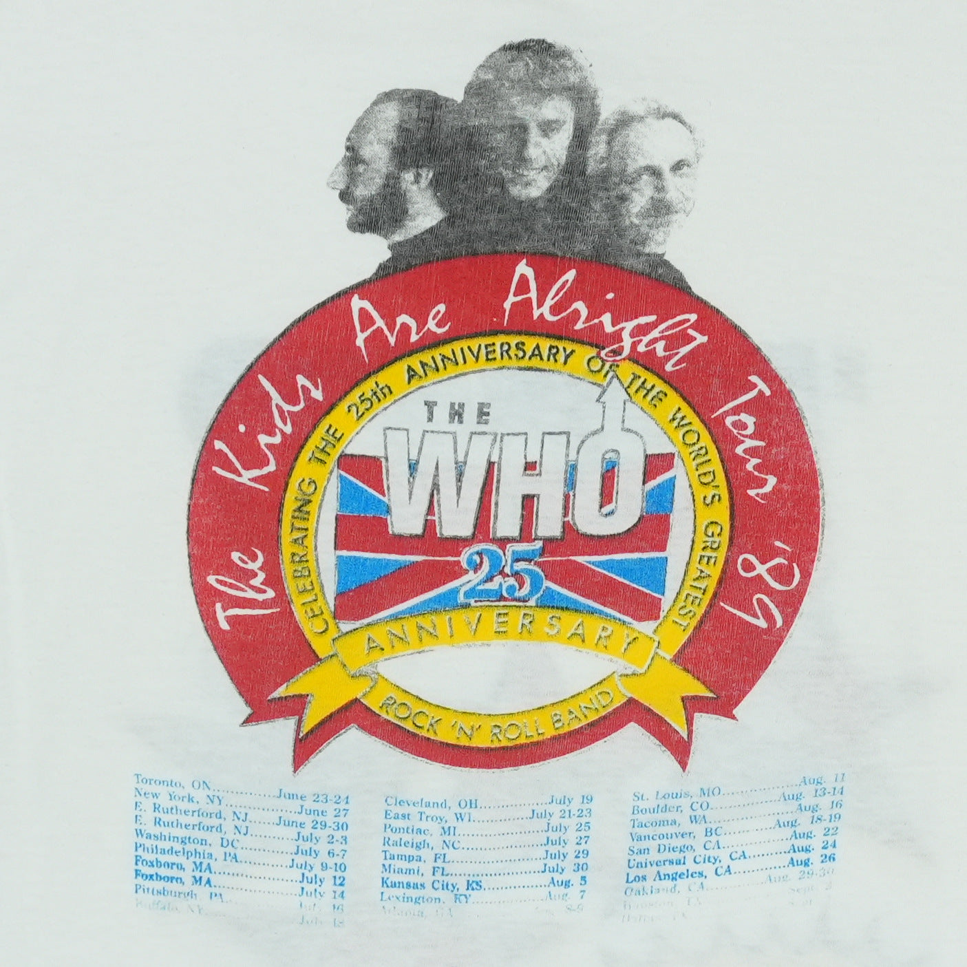 1989 The Who Kids Are Alright Tour Shirt