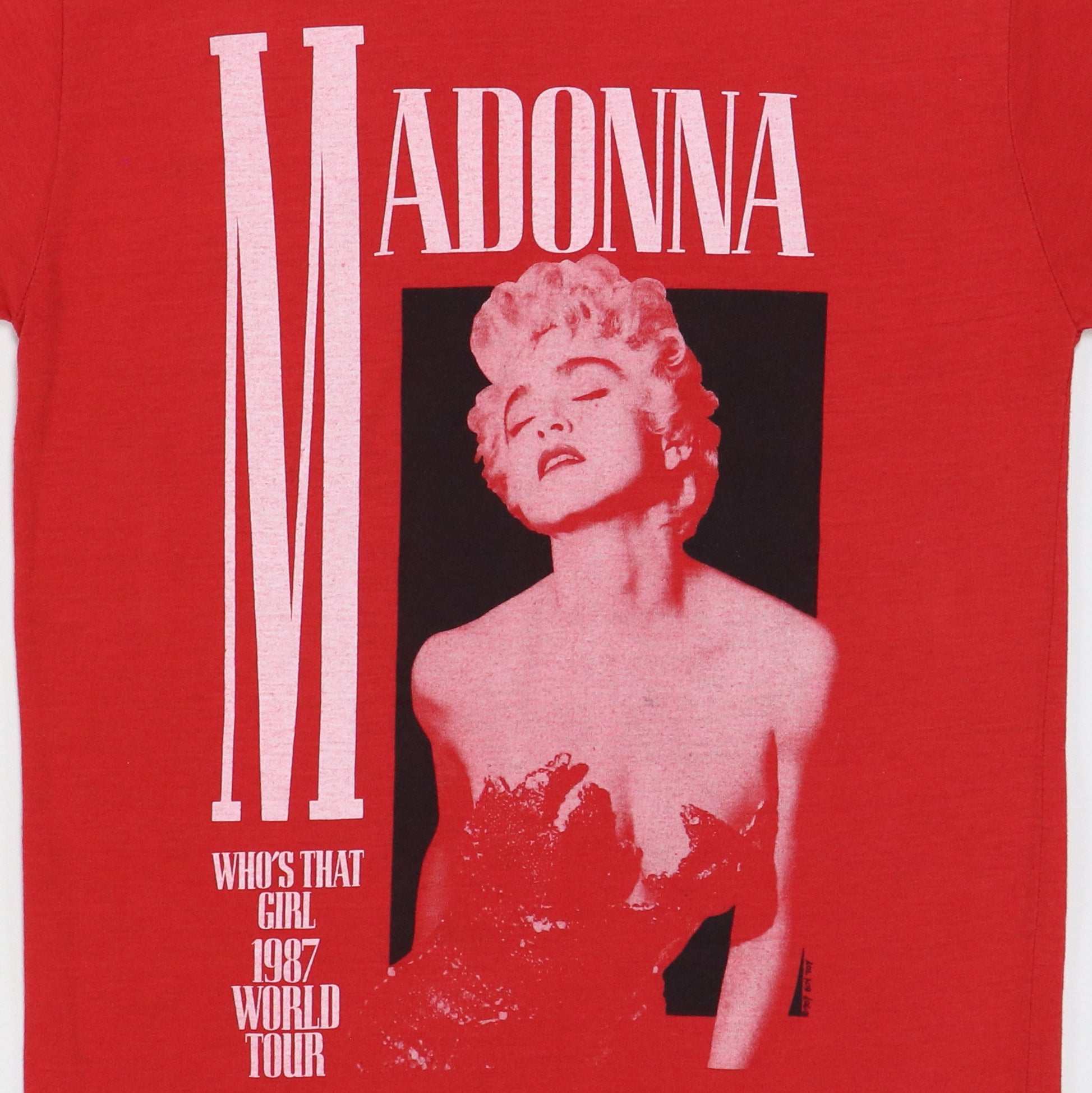 80sマドンナ「Who’s That Girl」ワールドツアー Tシャツ1987 1987 Madonna Who's That Girl World Tour Shirt | Authentic Vintage