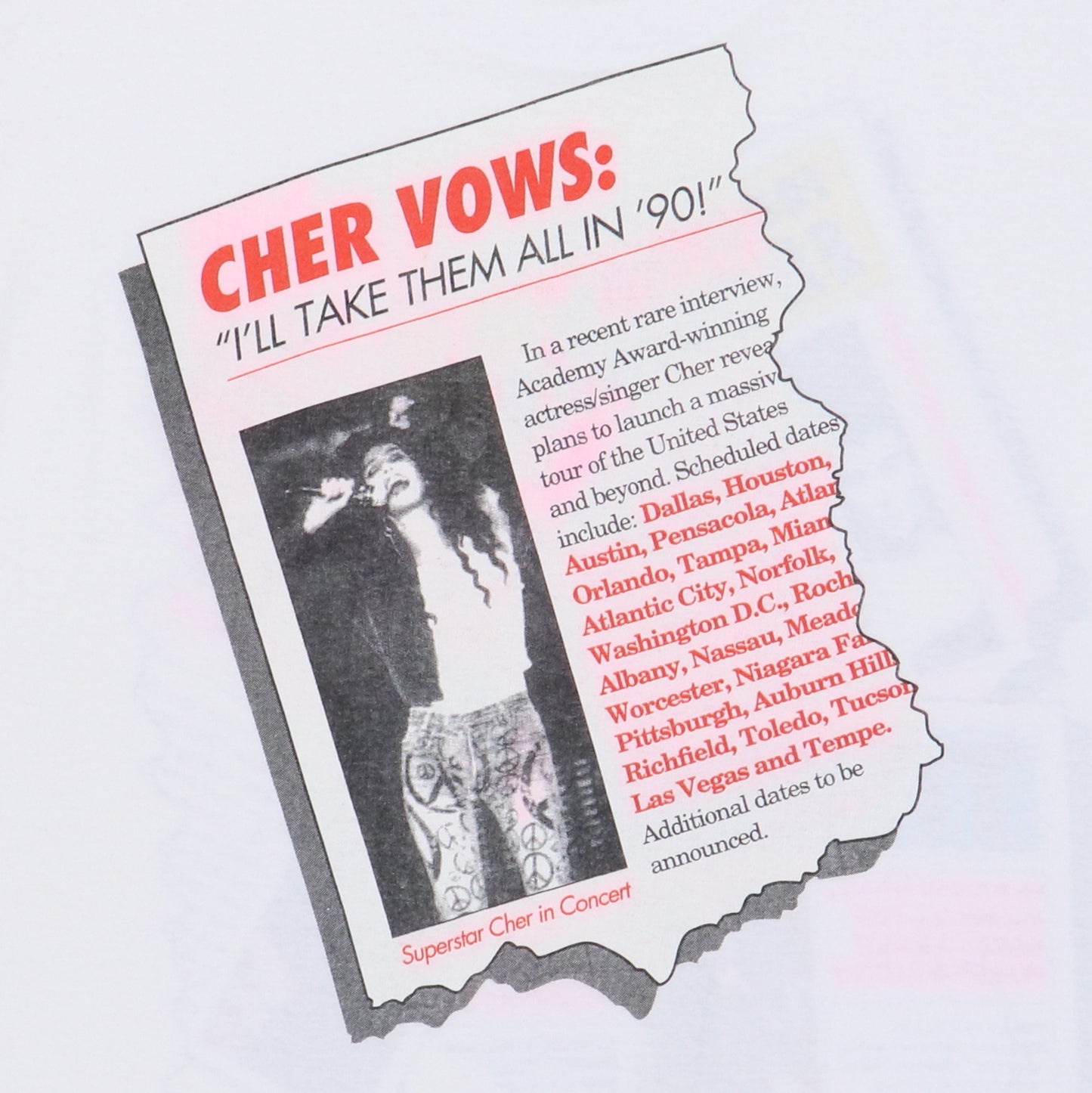 1990 Cher Tabloid Shirt