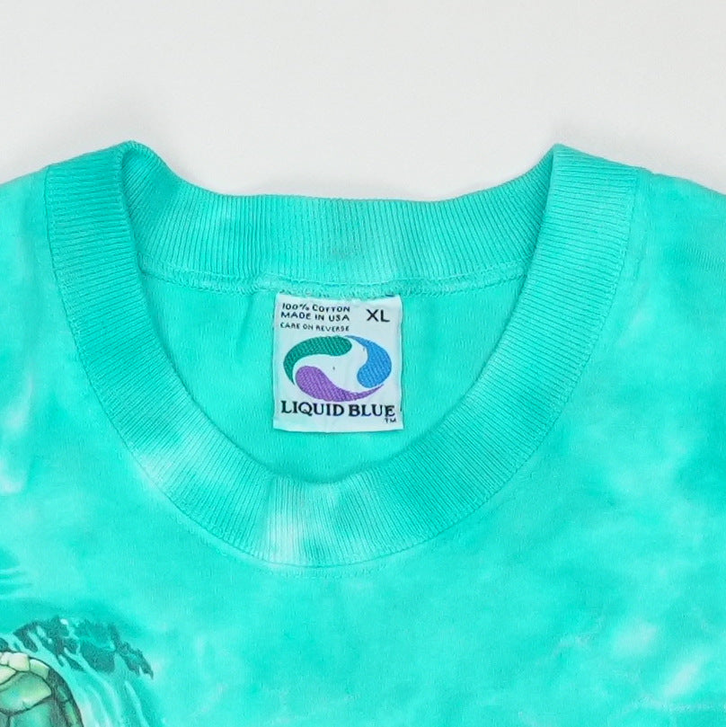 1996 Sea Turtles Liquid Blue Tie Dye Shirt