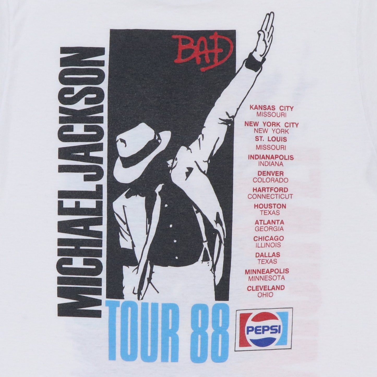 1988 Michael Jackson Bad Tour Shirt