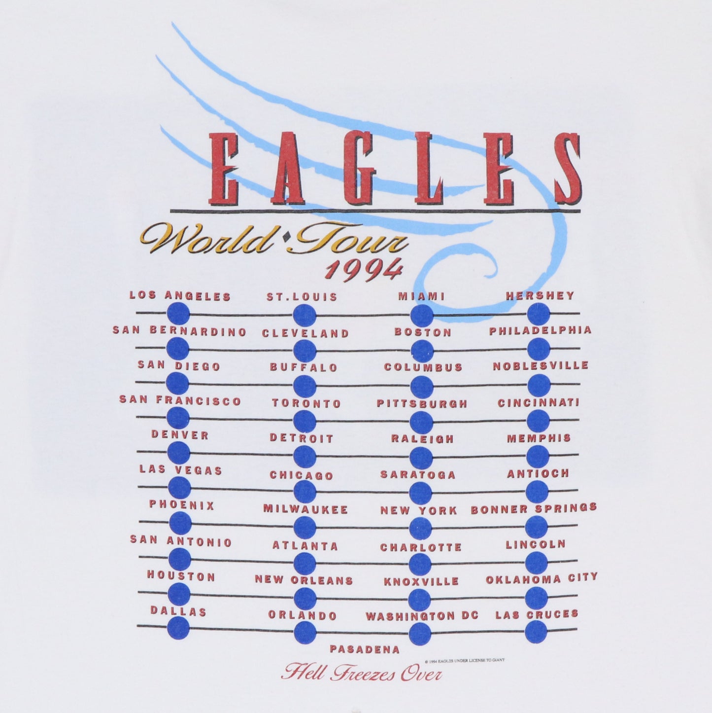 1994 Eagles Hell Freezes over World Tour Shirt