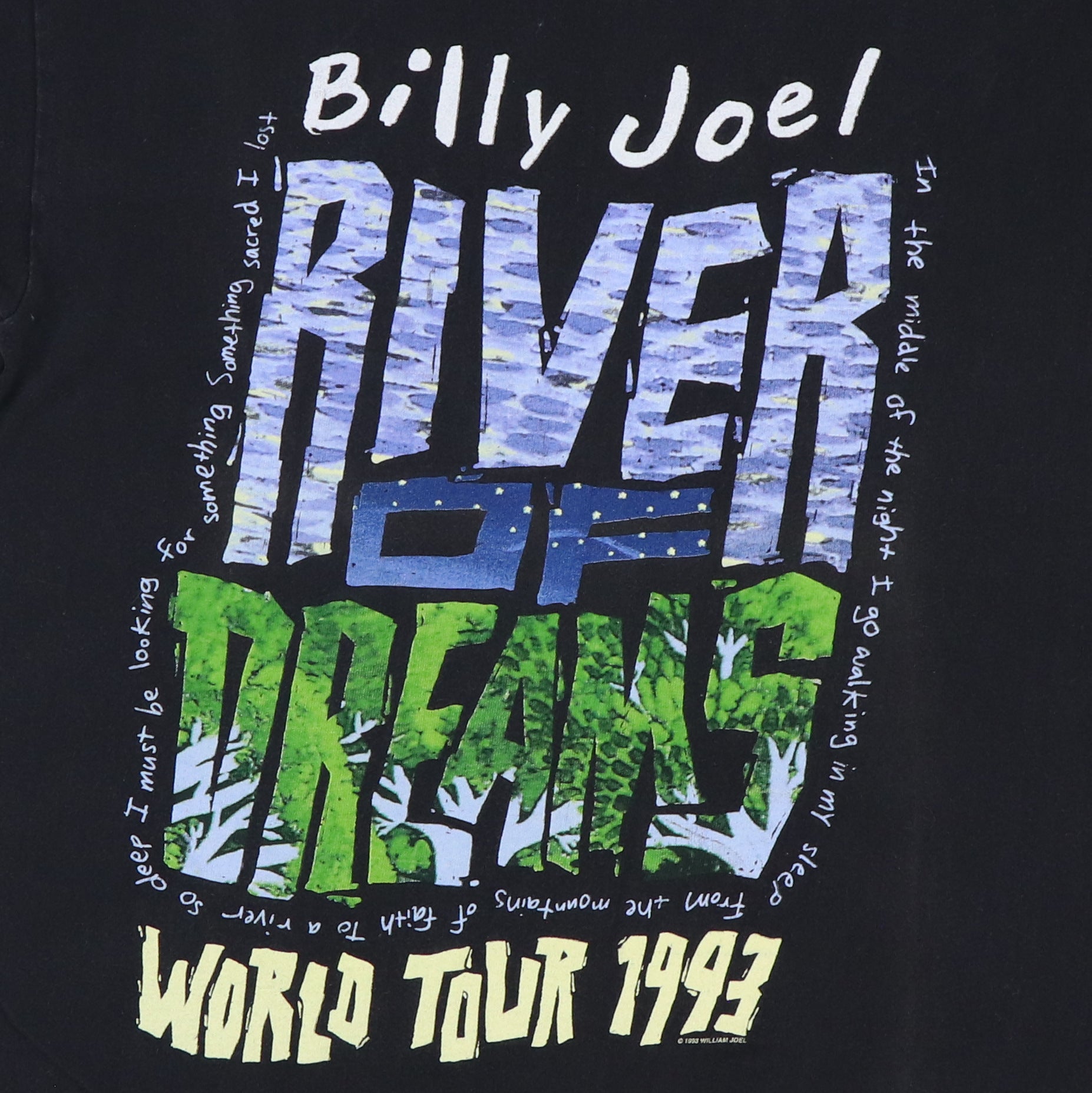 1993 Billy Joel River Of Dreams Shirt | Authentic Vintage Tee