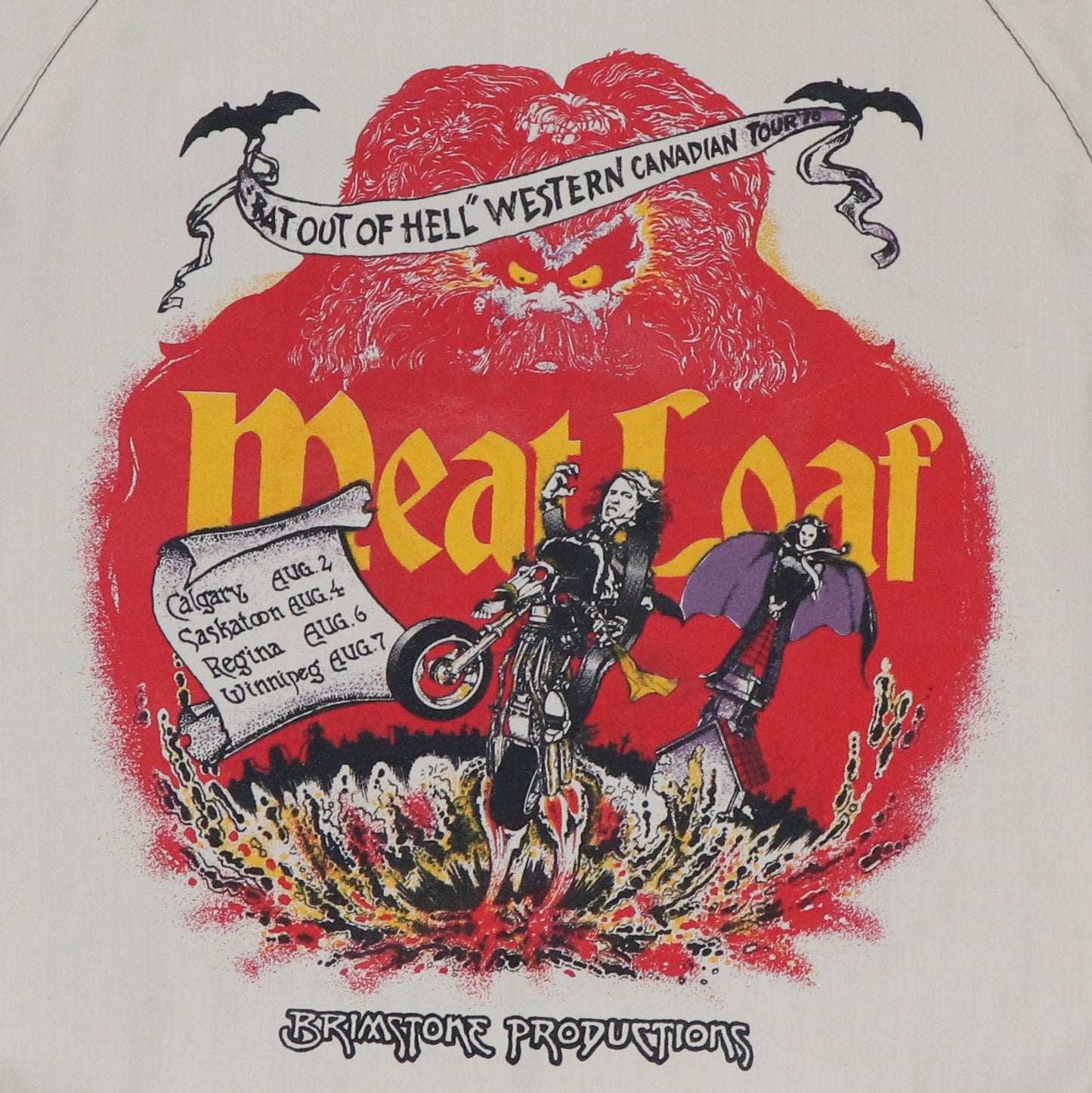 1978 Meat Loaf Bat Out Of Hell Western Canadian Crew Tour Jacket