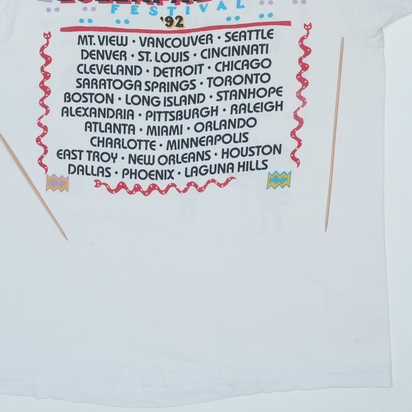 1992 Lollapalooza Music Festival Tour Shirt