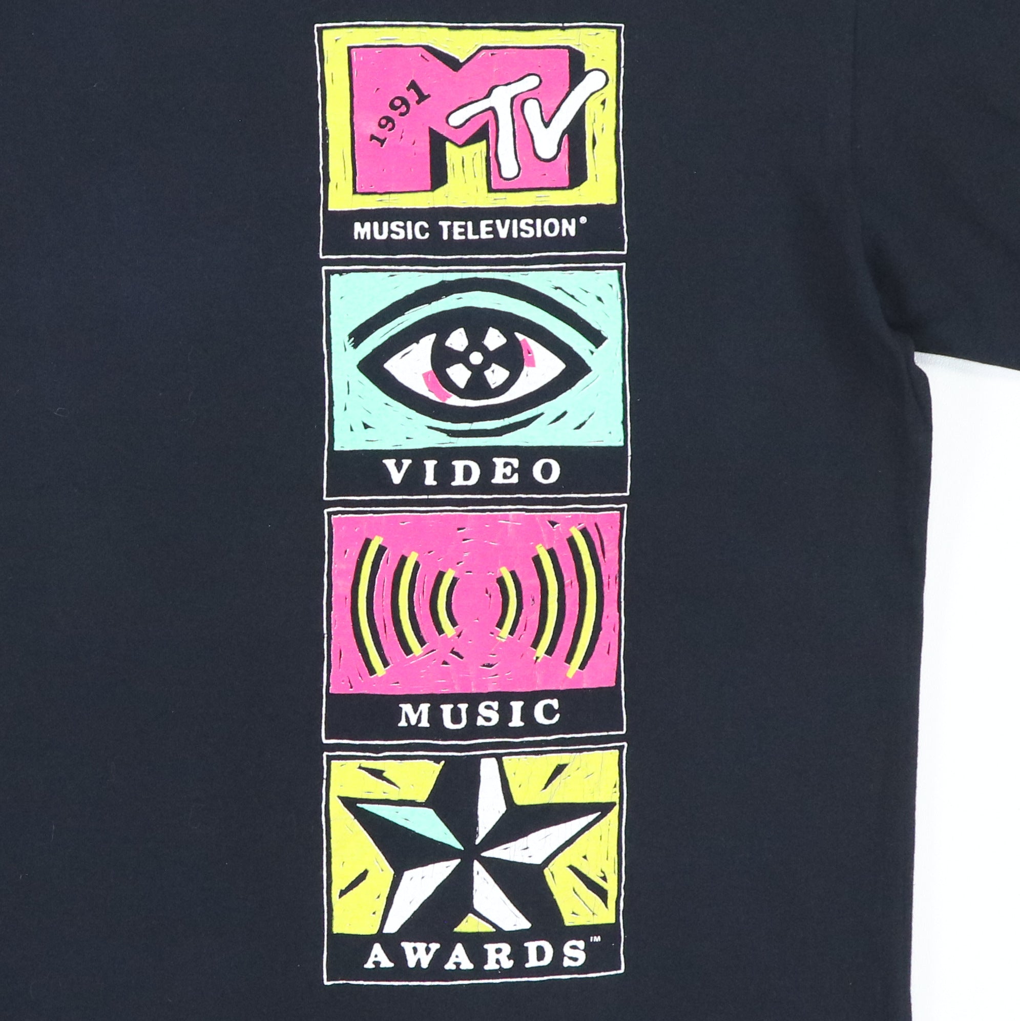 貴重 MTV 1991年 ヴィンテージ Tシャツ サイズL 美品 1991 MTV Video Music Awards Shirt | Authentic Vintage Tee – WyCo