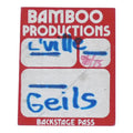 1975 J. Geils Band Bamboo Productions Backstage Pass - front