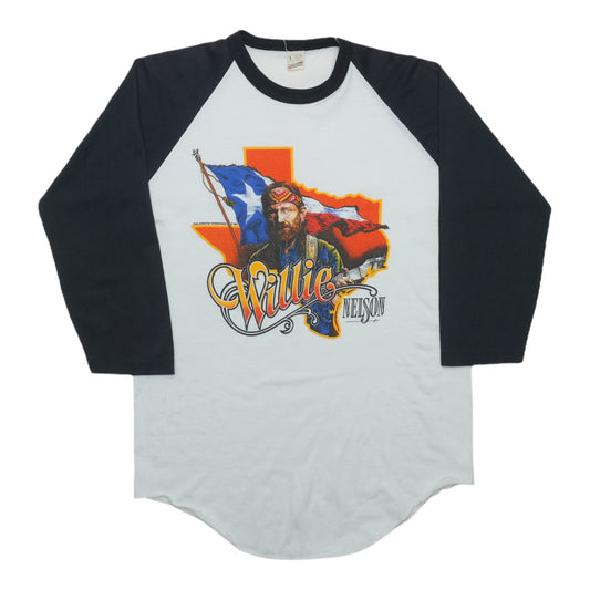 1980s Willie Nelson Texas Raglan Jersey Front
