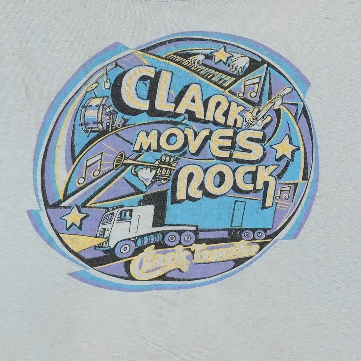 1970s Clark Transfer Clark Moves Rock Shirt