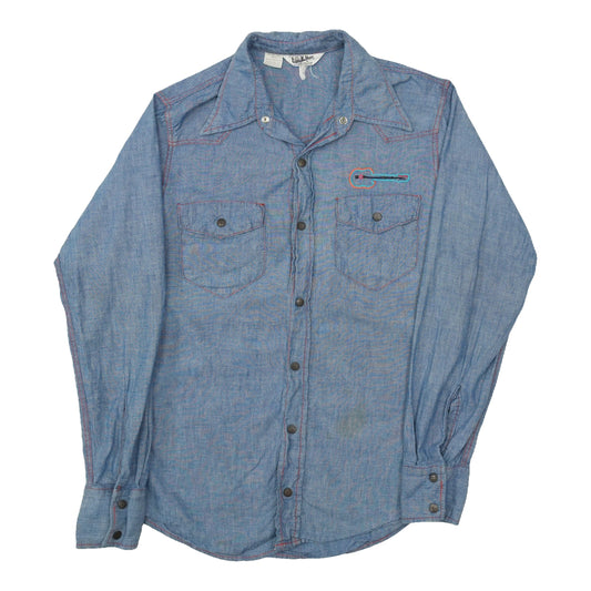 1970s Foghat Embroidered Chambray Button Up Shirt