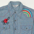 1970s Koplik And Finkel Embroidered Chambray Button Up Shirt