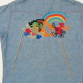 1970s Koplik And Finkel Embroidered Chambray Button Up Shirt