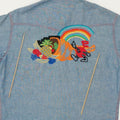 1970s Koplik And Finkel Embroidered Chambray Button Up Shirt