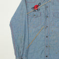 1970s Koplik And Finkel Embroidered Chambray Button Up Shirt