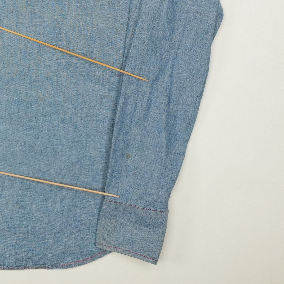 1970s Koplik And Finkel Embroidered Chambray Button Up Shirt