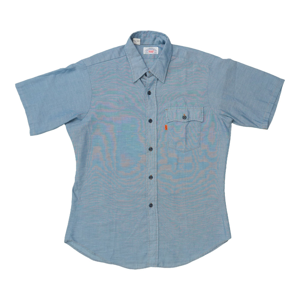 1970s Levis Orange Tab Chambray Button Up Shirt