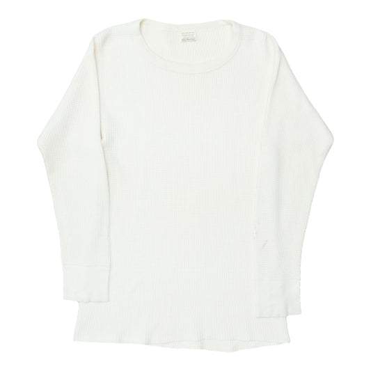 1970s Vintage Hanes White Thermal Long Sleeve Shirt