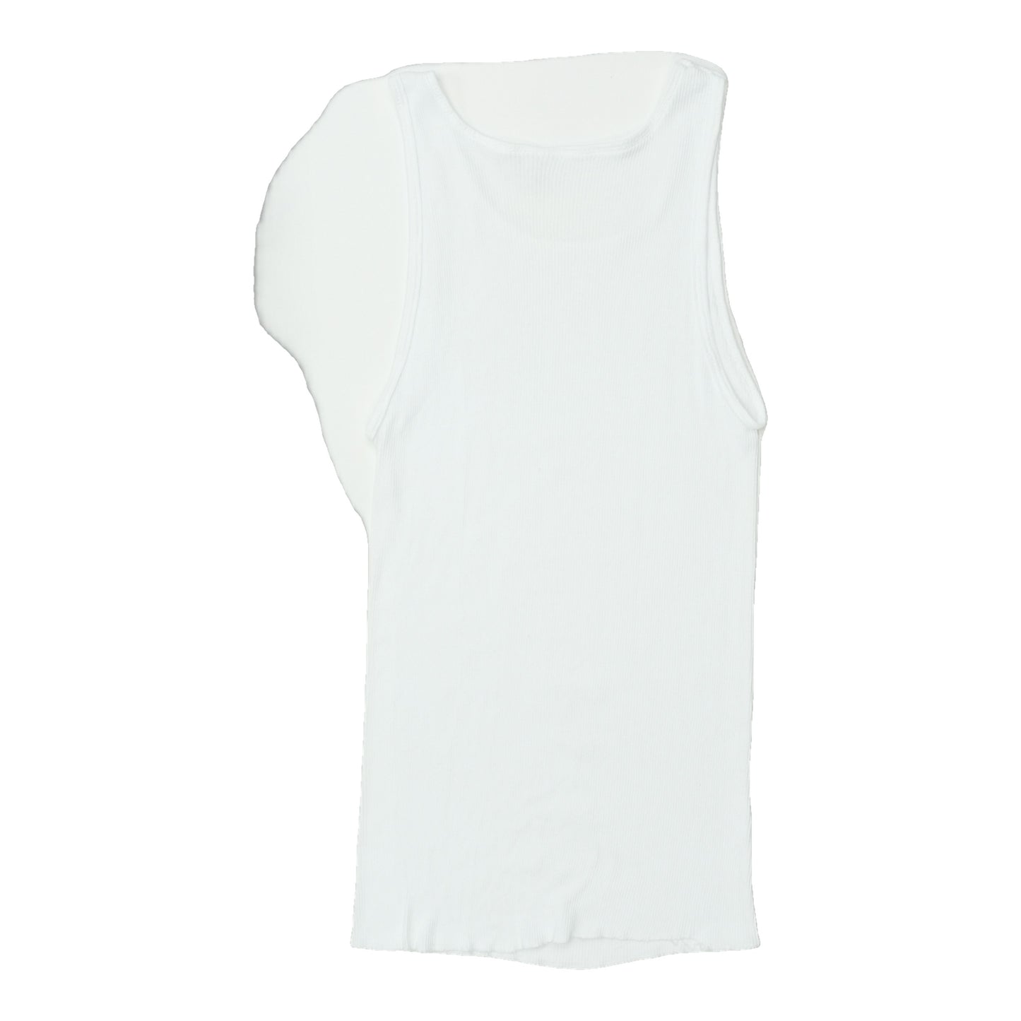 1970s Vintage White Ribbed Tank Top