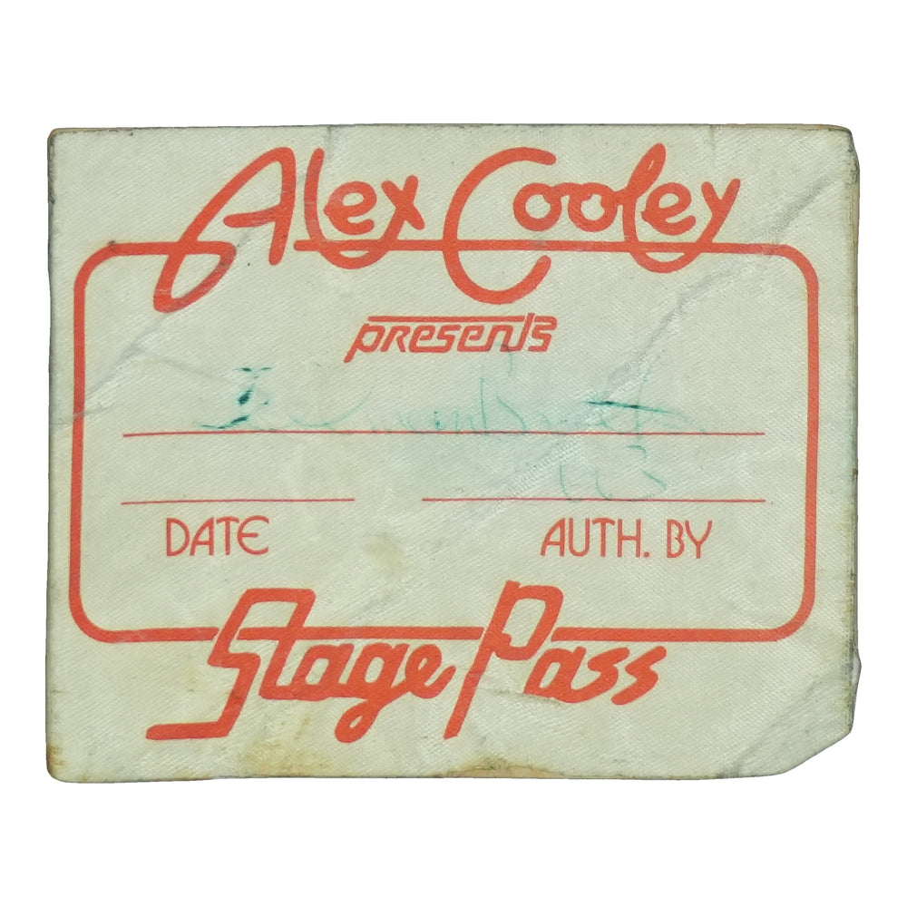 1970s Alex Cooley Stage Backstage Pass front