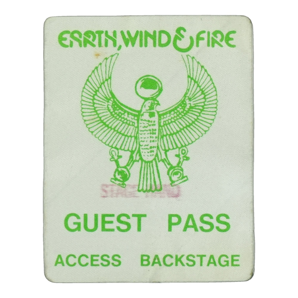 1970s Earth Wind & Fire Guest Backstage Pass front