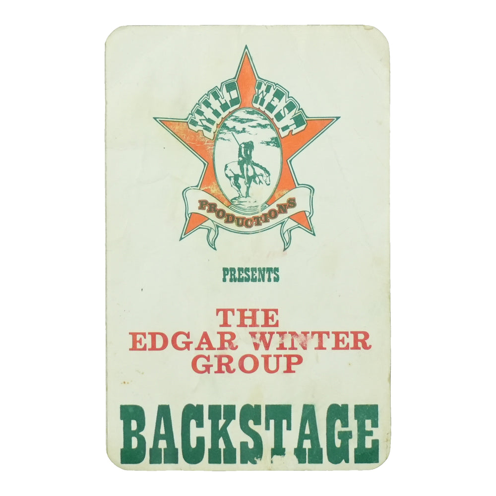 1970s Edgar Winter Group Backstage Pass front