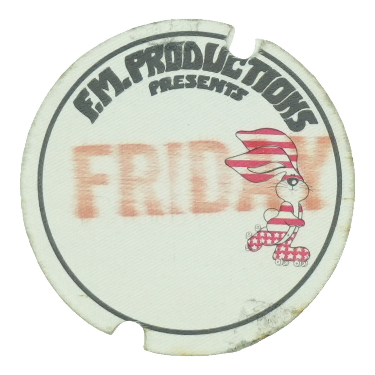 1970s F.M. Productions Friday Backstage Pass front