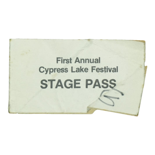 1970s First Annual Cypress Lake Festival Stage Pass front