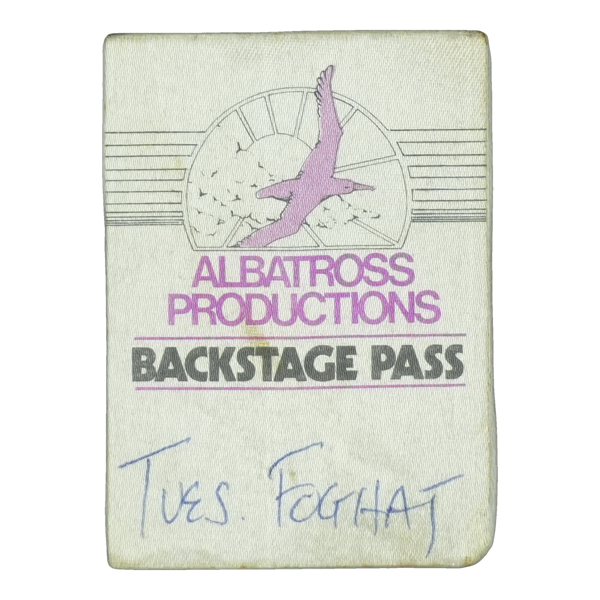 1970s Foghat Albatross Productions Backstage Pass front